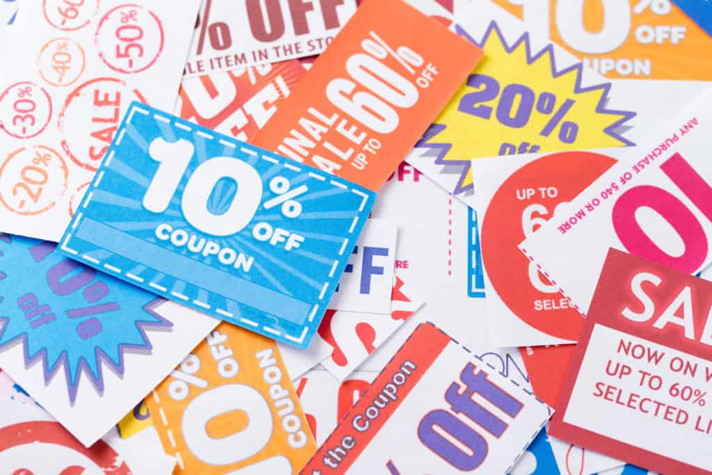 alt="a collection of various discount coupons"