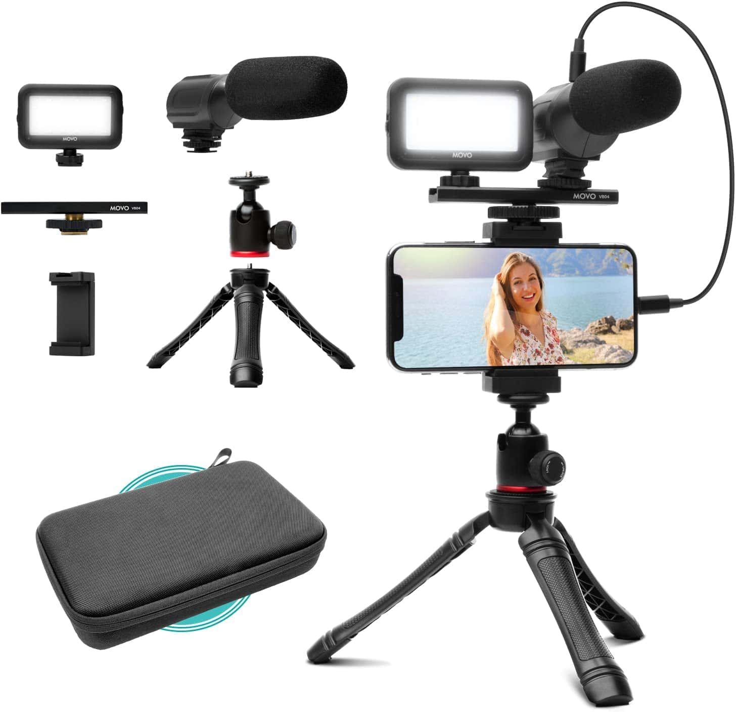 alt="Movo iVlogger Vlogging Kit for iPhone - Lightning Compatible Video Vlog Kit plus Accessories"