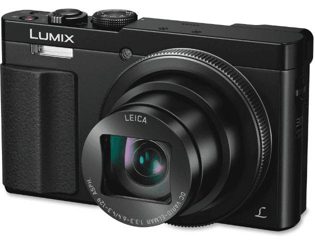 alt="lumix dmczs50 front view with lens extended"