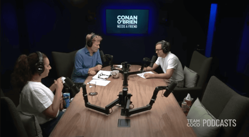 Conan O'Brien Podcast with two people