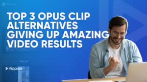 man happy using Opus Clip Alternatives on a laptop