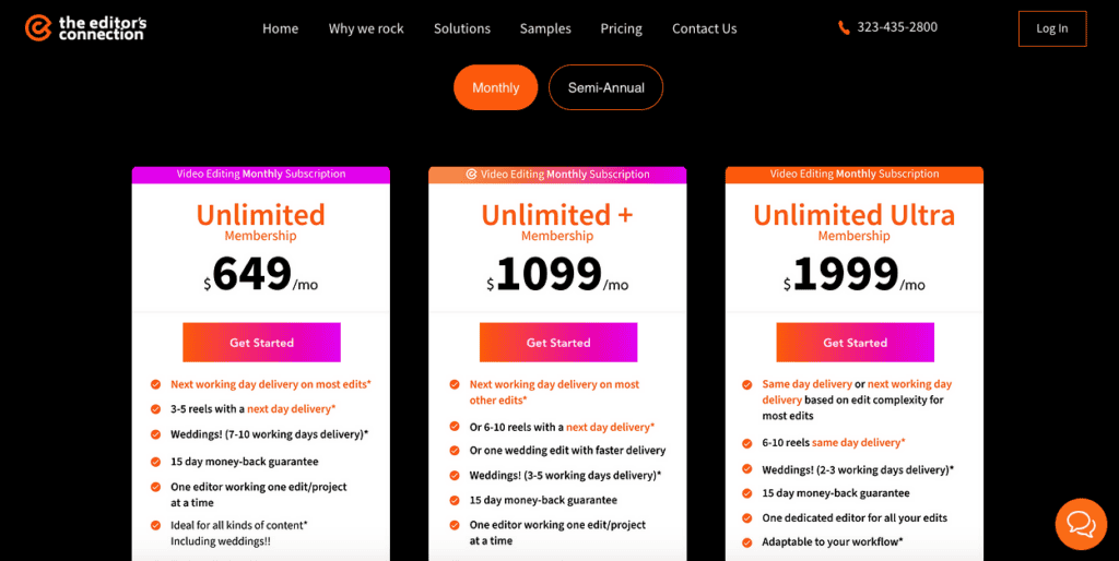 The Editor's Connection Pricing