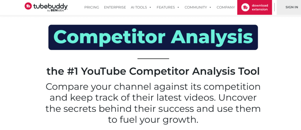 TubeBuddy Competitor Analysis