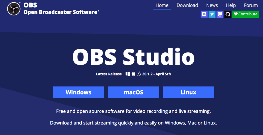 OBS Studio Download Page