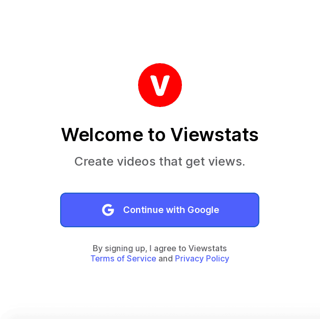 ViewStats Sign up Page