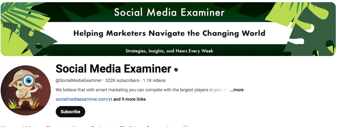 Social Media Examiner YouTube Channel