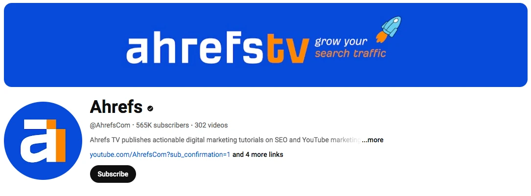 AHREFS YouTube channel