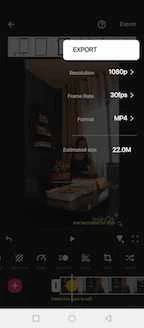 InShot export and share