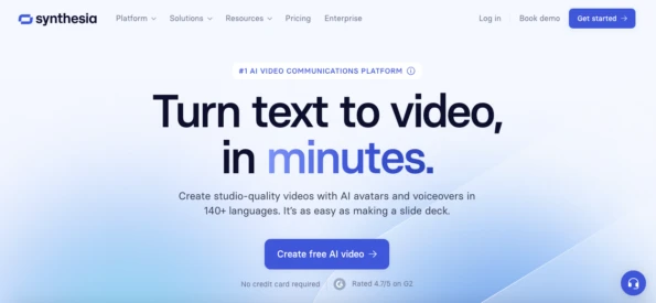 Synthesia homepage