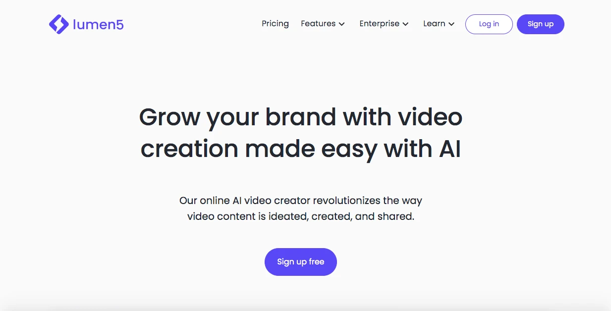 Lumen5 homepage