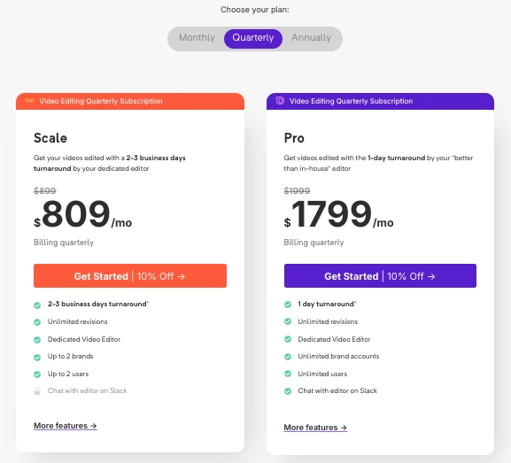 beCReatives pricing