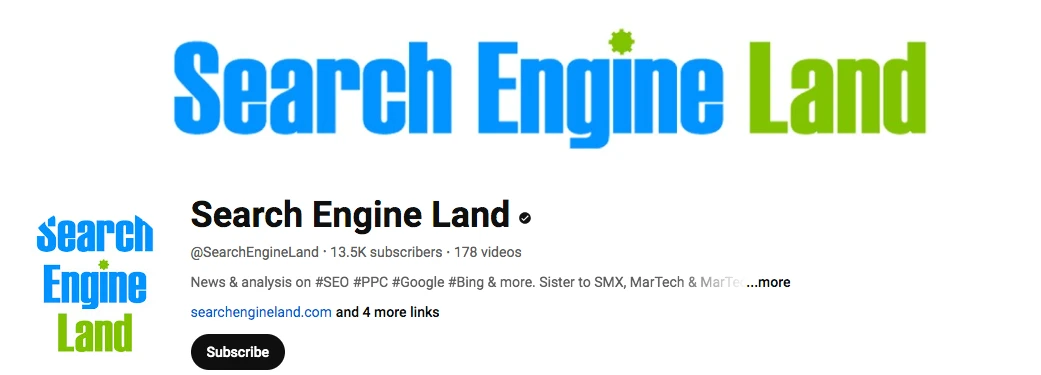 Search Engine Land YouTube channel