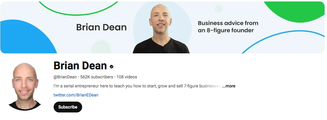 Brian Dean Backlinko YouTube channel