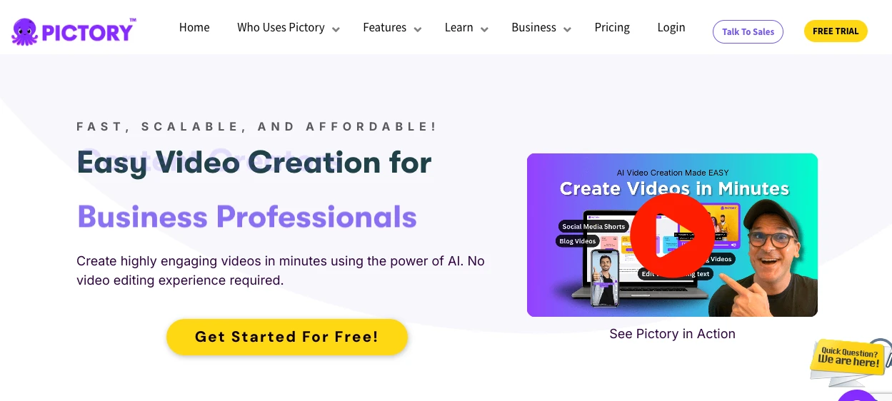 Pictory Homepage